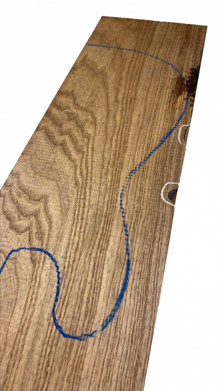Body Swamp Ash, grainmatched, Caramel, 47mm, Unique Piece #132